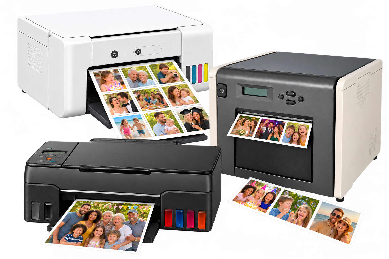 Printers producing photo sheets and photo strips